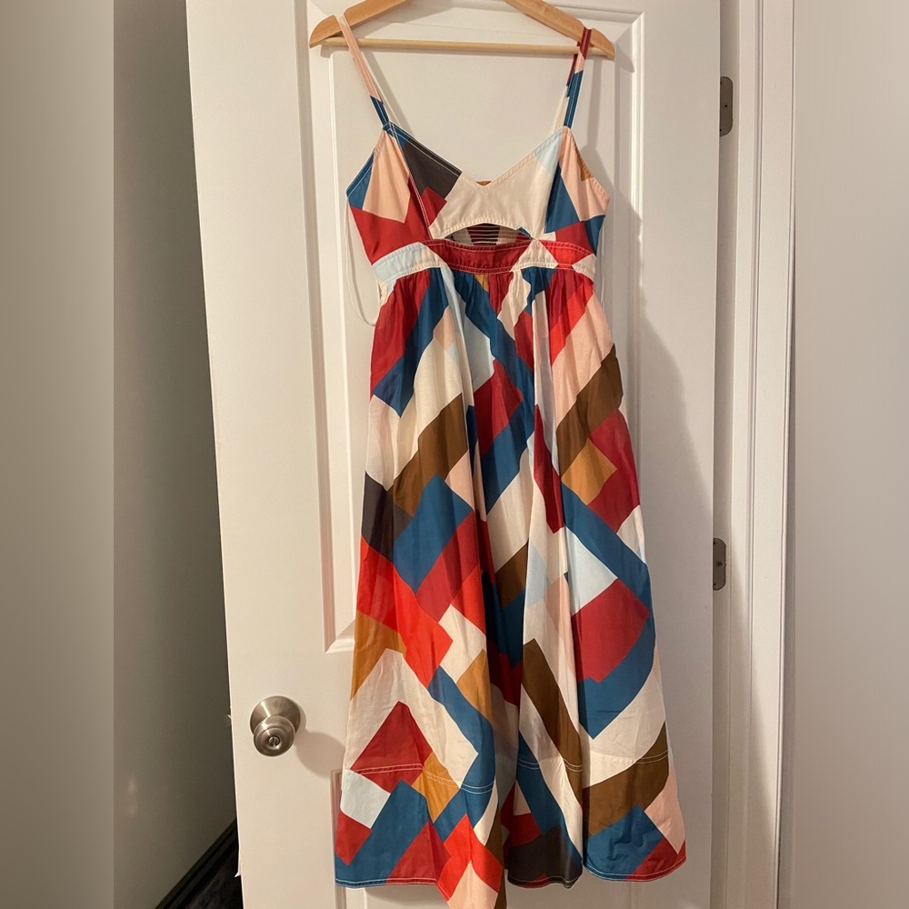 Banana republic midi cotton silk dress sleeveless pockets
